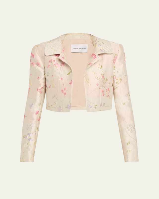 Floral Brocade Cropped Bolero